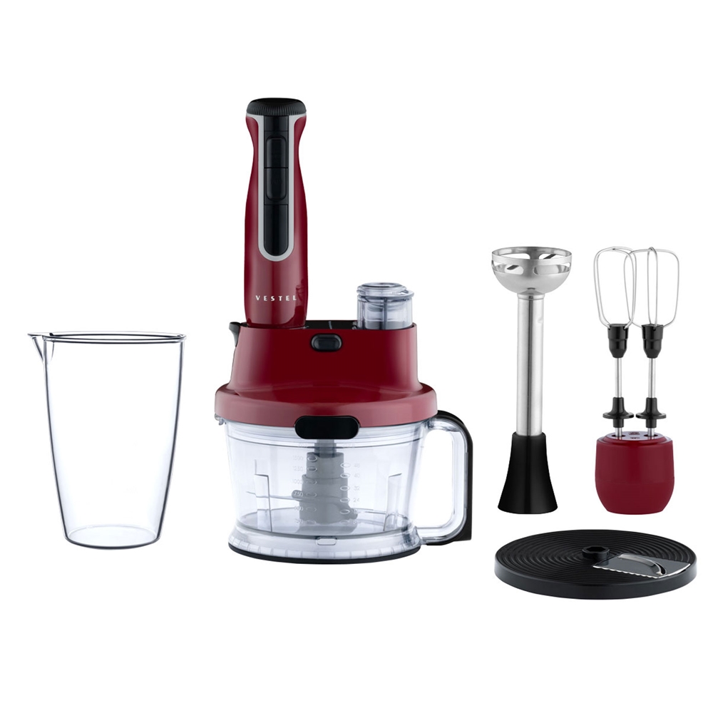Vestel Nano Cut Retro Bordo Multi Blender Set resmi