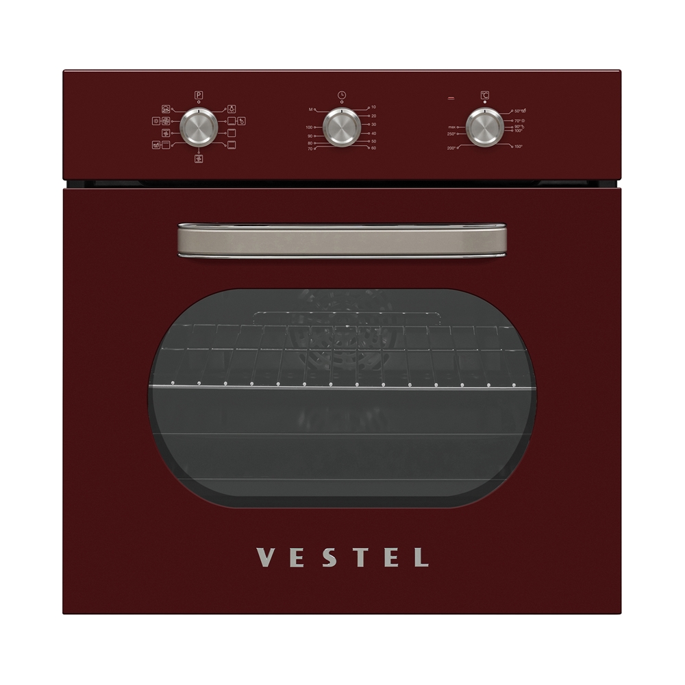 Vestel AF-6682 Retro Bordo 70 Lt A Enerji Sınıfı Ankastre Fırın resmi