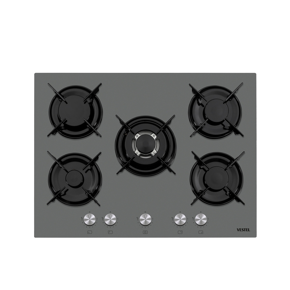 Vestel AO-71159 G DG-W 70 cm 5 Gözü Gazlı (1 Gözü Wok'lu) Ankastre Ocak resmi